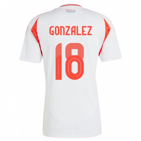 Kandiny Homme Maillot Chili Bryan González #18 Blanc Tenues Extérieur 24-26 T-Shirt