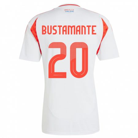 Kandiny Homme Maillot Chili Paloma Bustamante #20 Blanc Tenues Extérieur 24-26 T-Shirt