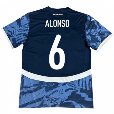 Kandiny Homme Maillot Paraguay Júnior Alonso #6 Bleu Tenues Extérieur 24-26 T-Shirt