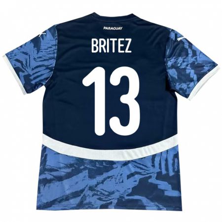 Kandiny Homme Maillot Paraguay Abel Brítez #13 Bleu Tenues Extérieur 24-26 T-Shirt