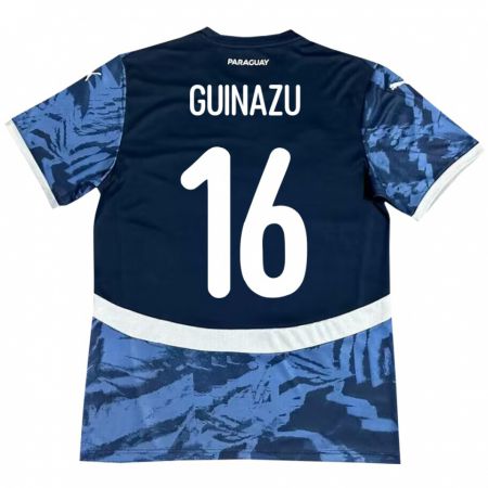 Kandiny Homme Maillot Paraguay Lucas Guiñazú #16 Bleu Tenues Extérieur 24-26 T-Shirt
