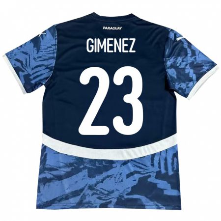 Kandiny Homme Maillot Paraguay Miguel Giménez #23 Bleu Tenues Extérieur 24-26 T-Shirt