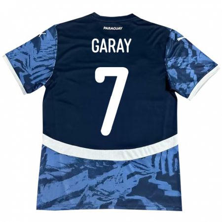 Kandiny Homme Maillot Paraguay Griselda Garay #7 Bleu Tenues Extérieur 24-26 T-Shirt