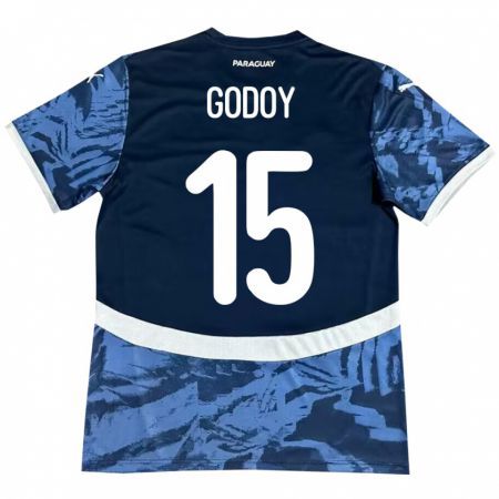 Kandiny Homme Maillot Paraguay Fanny Godoy #15 Bleu Tenues Extérieur 24-26 T-Shirt