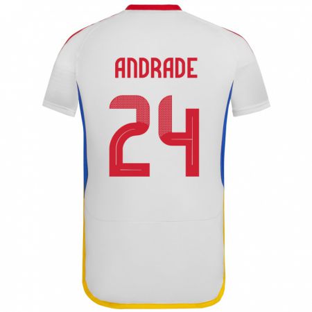 Kandiny Homme Maillot Venezuela Kervin Andrade #24 Blanc Tenues Extérieur 24-26 T-Shirt
