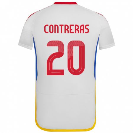 Kandiny Homme Maillot Venezuela Anderson Contreras #20 Blanc Tenues Extérieur 24-26 T-Shirt