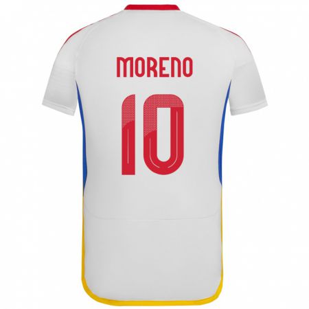 Kandiny Homme Maillot Venezuela Yerliane Moreno #10 Blanc Tenues Extérieur 24-26 T-Shirt