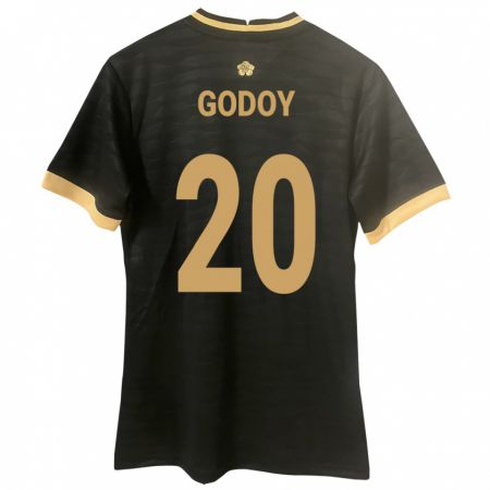 Kandiny Homme Maillot Panama Aníbal Godoy #20 Noir Tenues Extérieur 24-26 T-Shirt