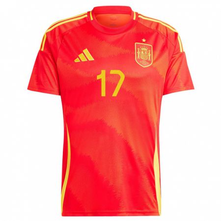 Kandiny Femme Maillot Espagne Nico Williams #17 Rouge Tenues Domicile 24-26 T-Shirt