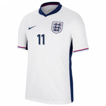 Kandiny Femme Maillot Angleterre Phil Foden #11 Blanc Tenues Domicile 24-26 T-Shirt