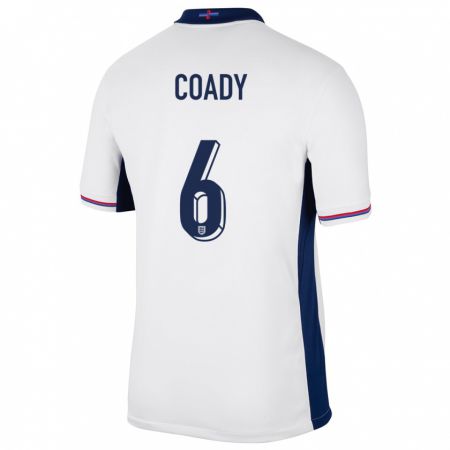 Kandiny Femme Maillot Angleterre Conor Coady #6 Blanc Tenues Domicile 24-26 T-Shirt