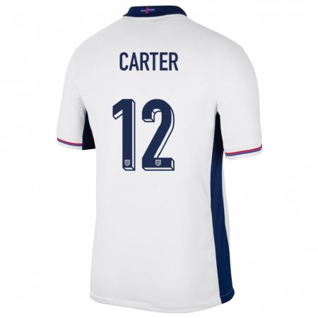 Kandiny Femme Maillot Angleterre Jess Carter #12 Blanc Tenues Domicile 24-26 T-Shirt