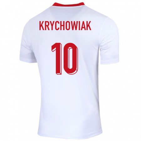 Kandiny Femme Maillot Pologne Grzegorz Krychowiak #10 Blanc Tenues Domicile 24-26 T-Shirt