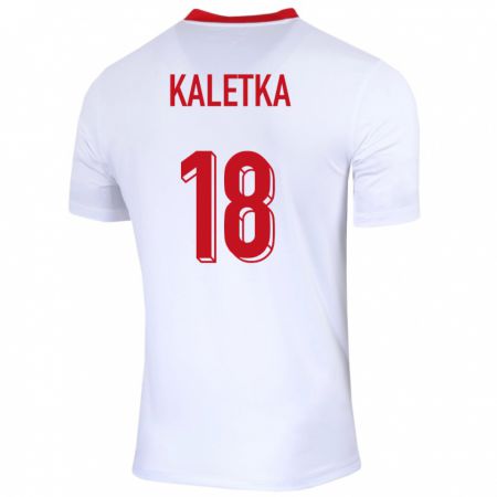 Kandiny Femme Maillot Pologne Nikol Kaletka #18 Blanc Tenues Domicile 24-26 T-Shirt