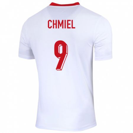 Kandiny Femme Maillot Pologne George Chmiel #9 Blanc Tenues Domicile 24-26 T-Shirt