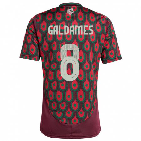 Kandiny Femme Maillot Mexique Benjamin Galdames #8 Bordeaux Tenues Domicile 24-26 T-Shirt