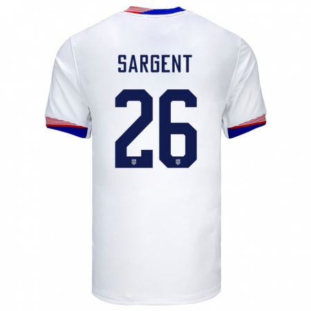 Kandiny Femme Maillot États-Unis Josh Sargent #26 Blanc Tenues Domicile 24-26 T-Shirt