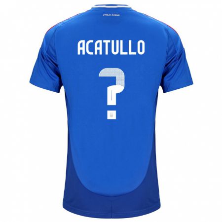 Kandiny Femme Maillot Italie Cristian Acatullo #0 Bleu Tenues Domicile 24-26 T-Shirt