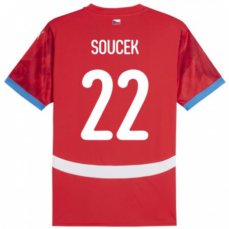 Kandiny Femme Maillot Tchéquie Tomas Soucek #22 Rouge Tenues Domicile 24-26 T-Shirt