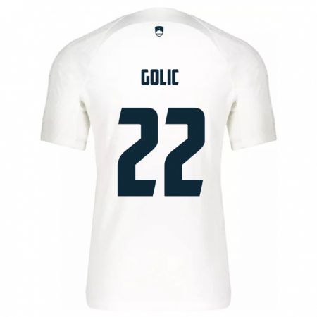 Kandiny Femme Maillot Slovénie Tilen Golic #22 Blanc Tenues Domicile 24-26 T-Shirt