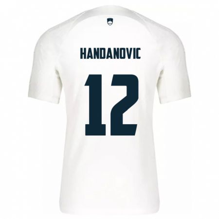 Kandiny Femme Maillot Slovénie Tanej Handanovic #12 Blanc Tenues Domicile 24-26 T-Shirt