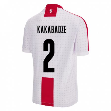 Kandiny Femme Maillot Géorgie Otar Kakabadze #2 Blanc Tenues Domicile 24-26 T-Shirt