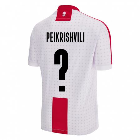 Kandiny Femme Maillot Géorgie Aleksandre Peikrishvili #0 Blanc Tenues Domicile 24-26 T-Shirt