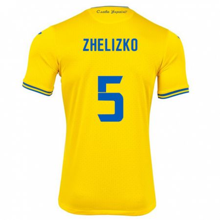 Kandiny Femme Maillot Ukraine Ivan Zhelizko #5 Jaune Tenues Domicile 24-26 T-Shirt