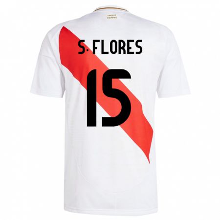 Kandiny Femme Maillot Pérou Scarleth Flores #15 Blanc Tenues Domicile 24-26 T-Shirt