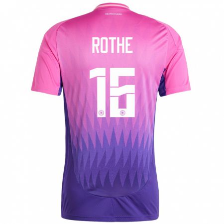 Kandiny Femme Maillot Allemagne Tom Rothe #16 Rose-Mauve Tenues Extérieur 24-26 T-Shirt