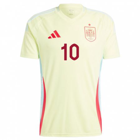 Kandiny Femme Maillot Espagne Dani Olmo #10 Jaune Tenues Extérieur 24-26 T-Shirt