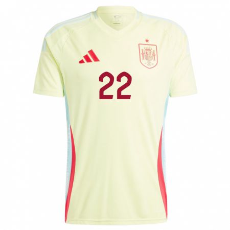 Kandiny Femme Maillot Espagne Pablo Sarabia #22 Jaune Tenues Extérieur 24-26 T-Shirt