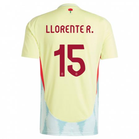 Kandiny Femme Maillot Espagne Diego Llorente #15 Jaune Tenues Extérieur 24-26 T-Shirt