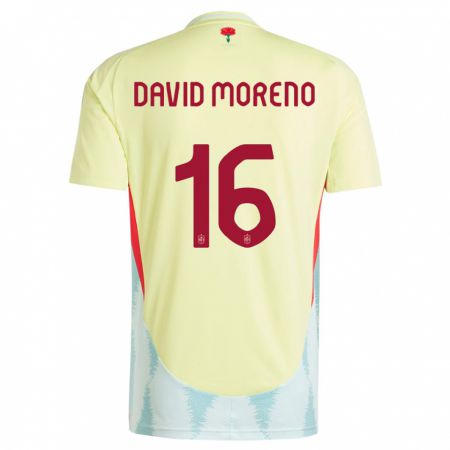 Kandiny Femme Maillot Espagne Antonio David Moreno #16 Jaune Tenues Extérieur 24-26 T-Shirt