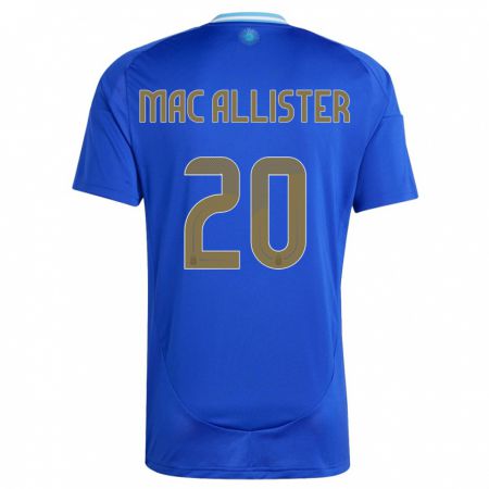 Kandiny Femme Maillot Argentine Alexis Mac Allister #20 Bleu Tenues Extérieur 24-26 T-Shirt