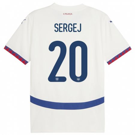 Kandiny Femme Maillot Serbie Sergej Milinkovic-Savic #20 Blanc Tenues Extérieur 24-26 T-Shirt