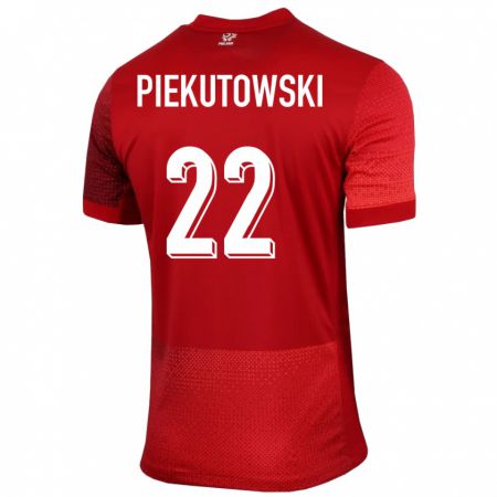 Kandiny Femme Maillot Pologne Milosz Piekutowski #22 Rouge Tenues Extérieur 24-26 T-Shirt