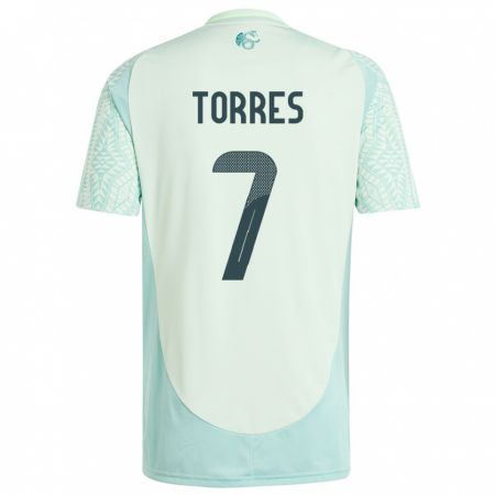 Kandiny Femme Maillot Mexique Christian Torres #7 Lin Vert Tenues Extérieur 24-26 T-Shirt