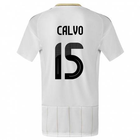 Kandiny Femme Maillot Costa Rica Francisco Calvo #15 Blanc Tenues Extérieur 24-26 T-Shirt