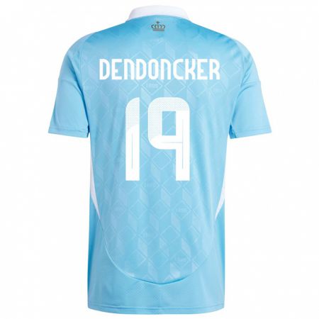 Kandiny Femme Maillot Belgique Leander Dendoncker #19 Bleu Tenues Extérieur 24-26 T-Shirt