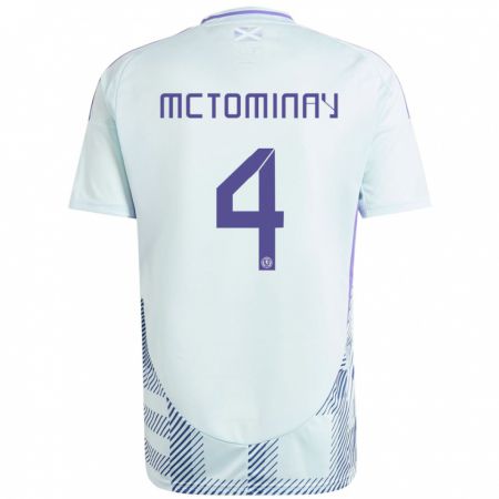 Kandiny Femme Maillot Écosse Scott Mctominay #4 Bleu Menthe Clair Tenues Extérieur 24-26 T-Shirt