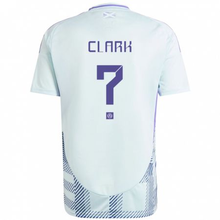 Kandiny Femme Maillot Écosse Kelly Clark #0 Bleu Menthe Clair Tenues Extérieur 24-26 T-Shirt