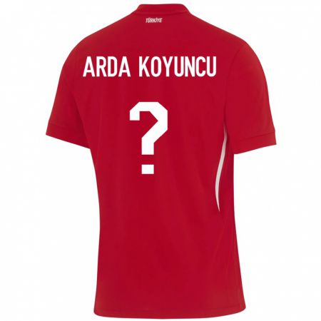 Kandiny Femme Maillot Turquie Efe Arda Koyuncu #0 Rouge Tenues Extérieur 24-26 T-Shirt