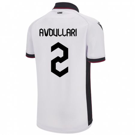 Kandiny Femme Maillot Albanie Davide Avdullari #2 Blanc Tenues Extérieur 24-26 T-Shirt