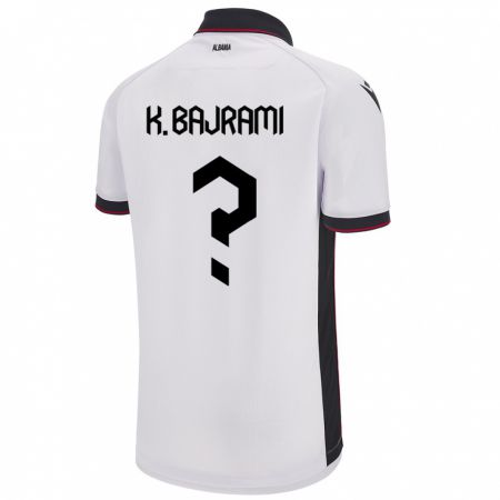 Kandiny Femme Maillot Albanie Klevi Bajrami #0 Blanc Tenues Extérieur 24-26 T-Shirt