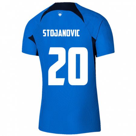 Kandiny Femme Maillot Slovénie Petar Stojanović #20 Bleu Tenues Extérieur 24-26 T-Shirt