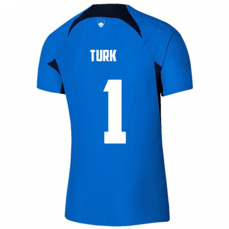 Kandiny Femme Maillot Slovénie Martin Turk #1 Bleu Tenues Extérieur 24-26 T-Shirt