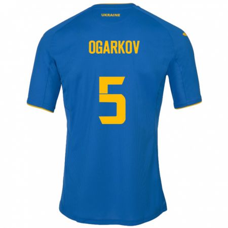 Kandiny Femme Maillot Ukraine Mykola Ogarkov #5 Bleu Tenues Extérieur 24-26 T-Shirt