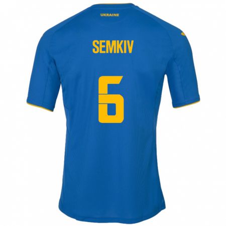 Kandiny Femme Maillot Ukraine Dayana Semkiv #6 Bleu Tenues Extérieur 24-26 T-Shirt