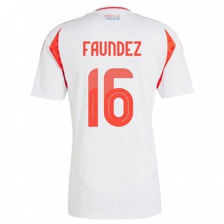 Kandiny Femme Maillot Chili Felipe Faúndez #16 Blanc Tenues Extérieur 24-26 T-Shirt